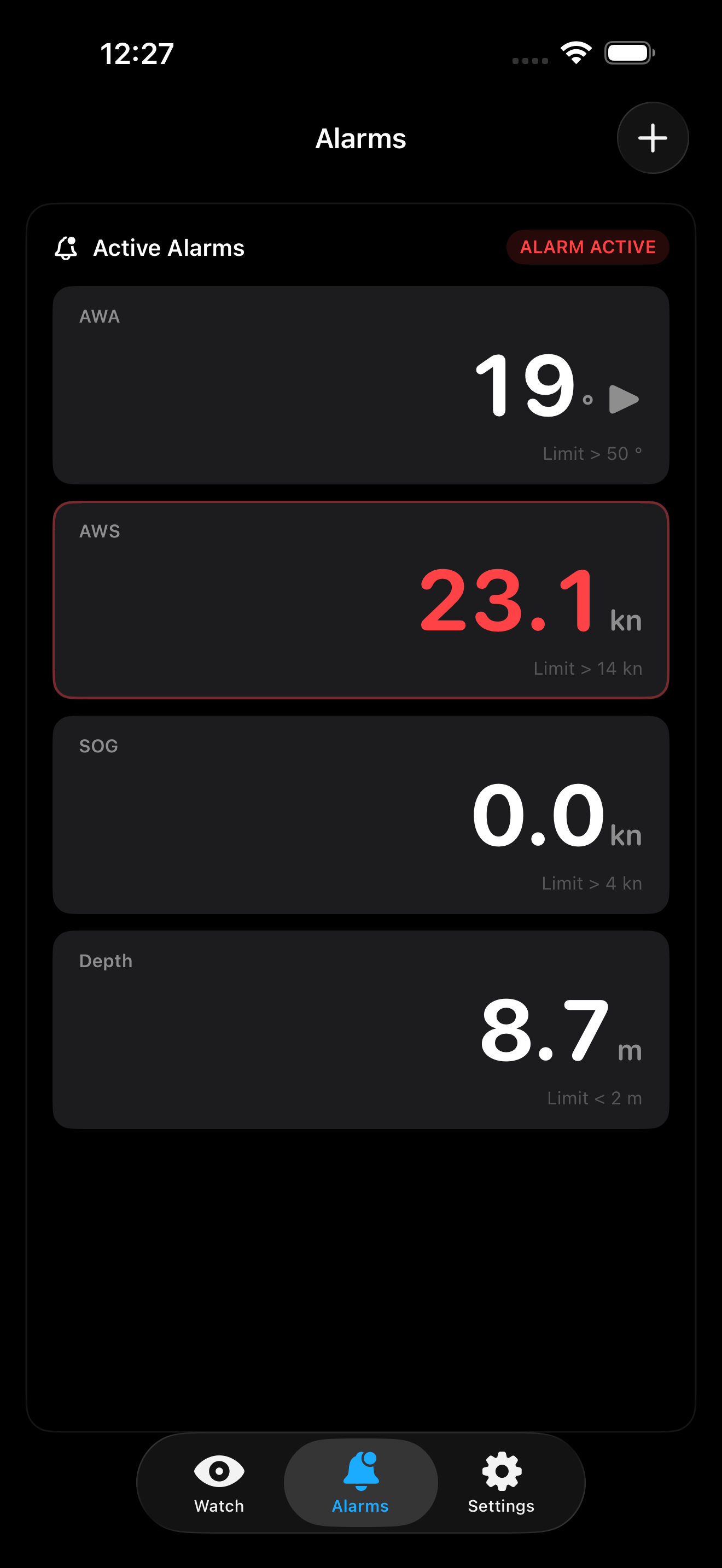 Smart Alerts screen