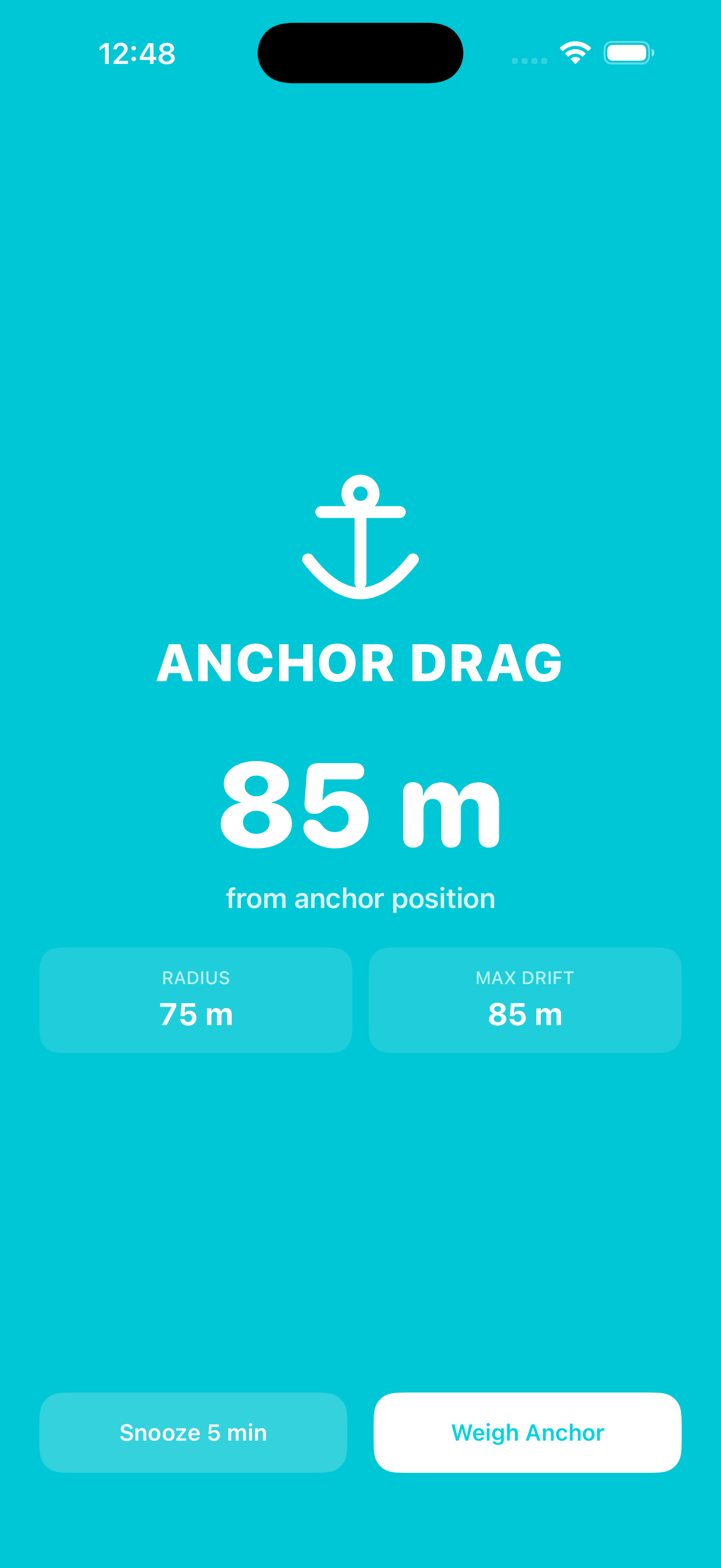 Anchor drag alert