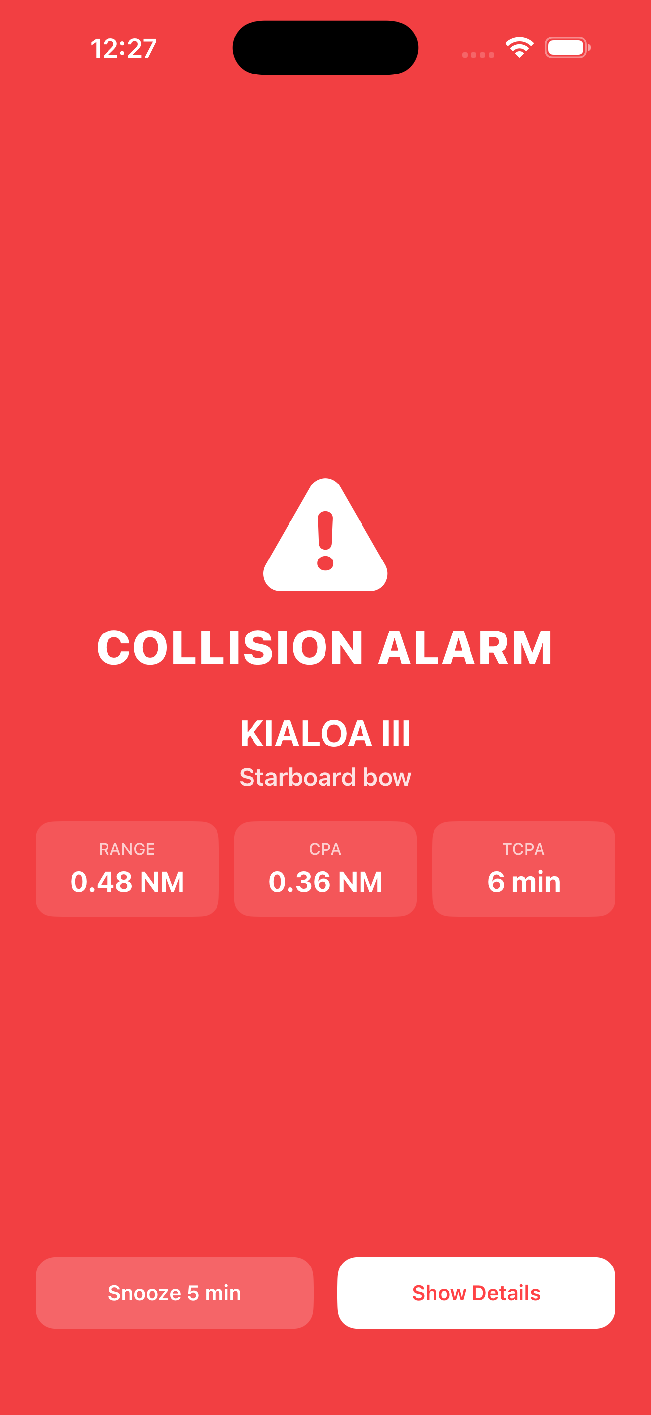 AIS collision alert